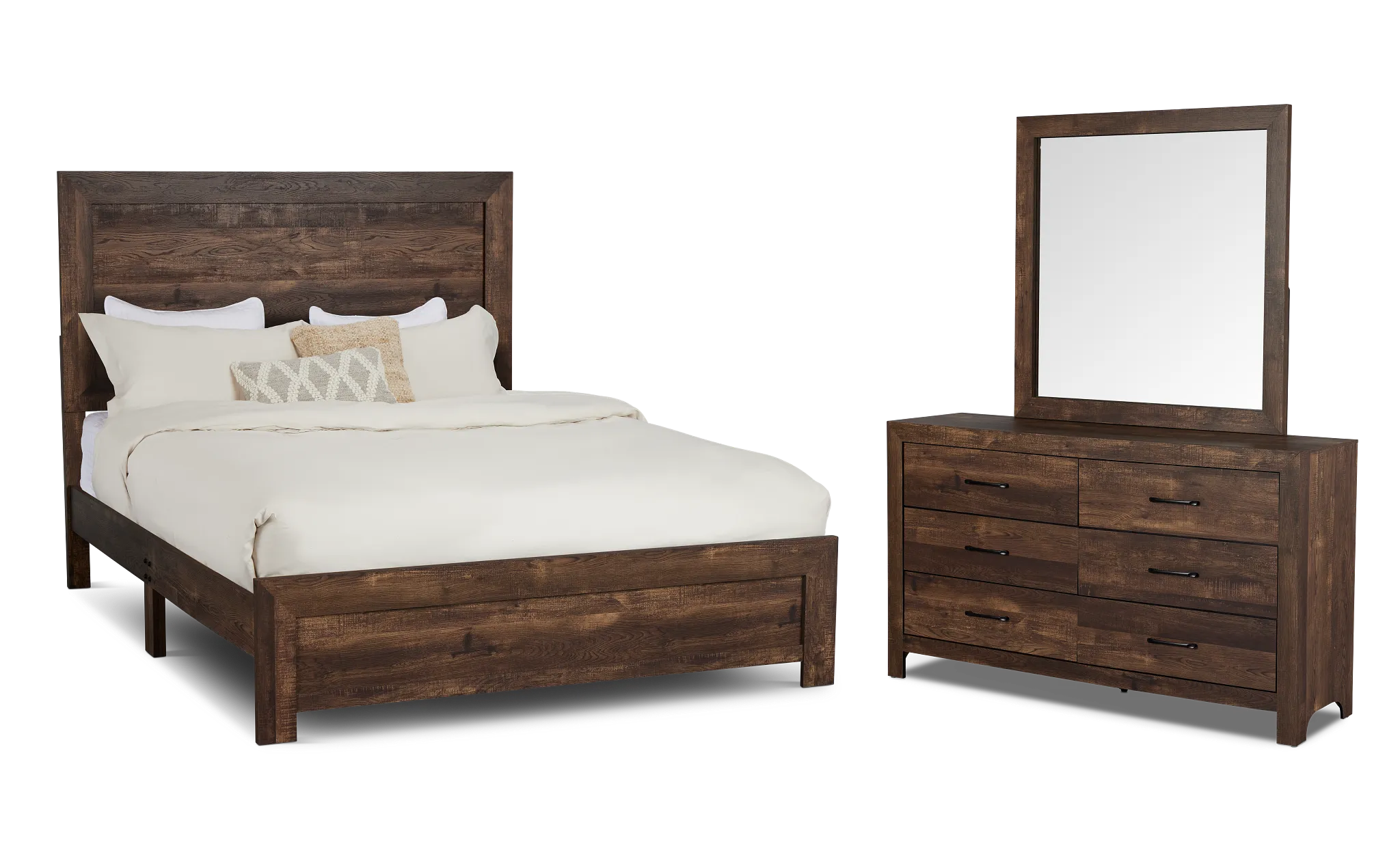 Ollie Dark Tone Panel Bedroom