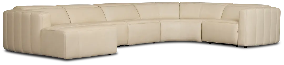 Jace Ivory Lthr/vinyl Small Left Chaise Power Reclining Sectional Jace Ivory Lthr/vinyl Small Left Chaise Power Reclining Sectional