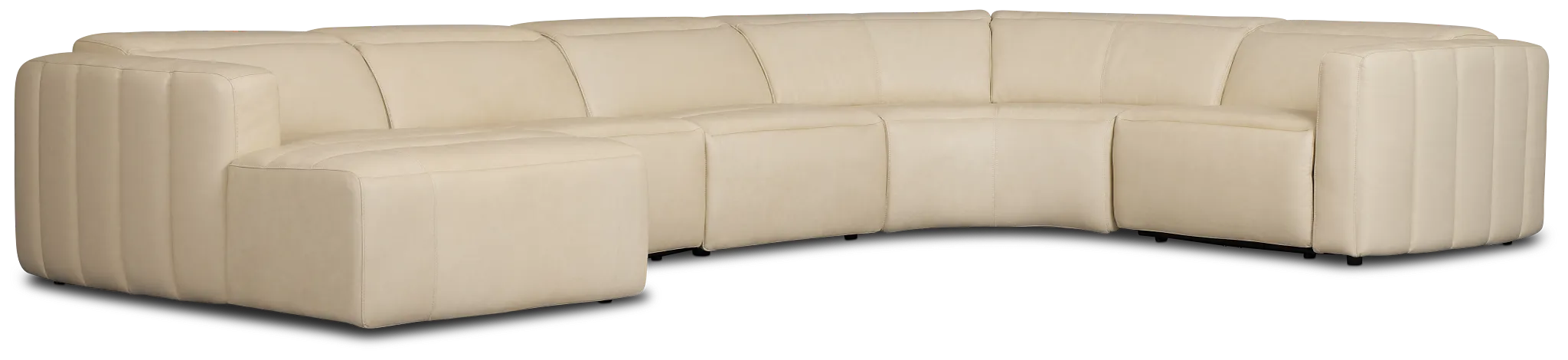 Jace Ivory Lthr/vinyl Small Left Chaise Power Reclining Sectional