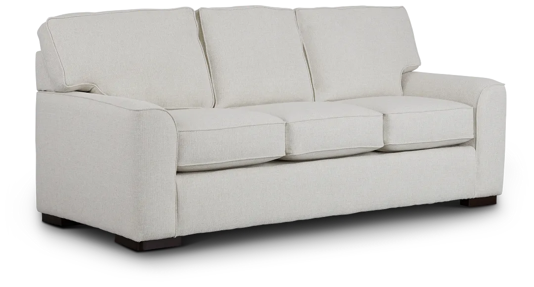 Austin White Fabric Memory Foam Sleeper