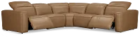 Ryland Brown Lthr/vinyl Small Two-arm Power Reclining Sectional