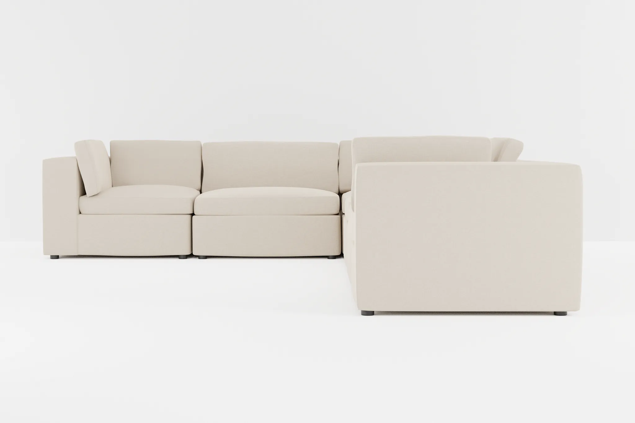 Destin Suave Beige Fabric 6-piece Modular Sectional