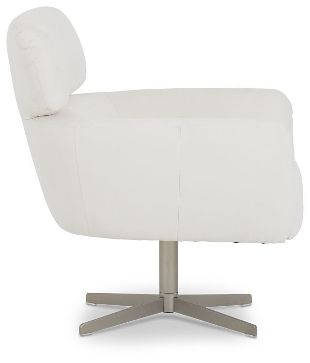 Wynn White Micro Swivel Accent Chair (4)