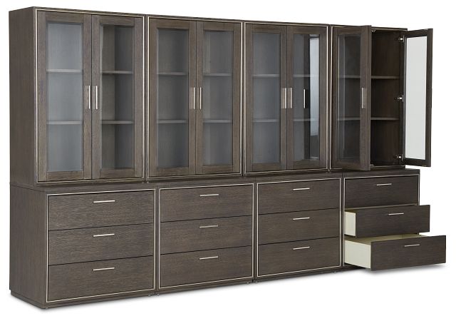 Highline Dark Tone Drawer Bookcase Wall