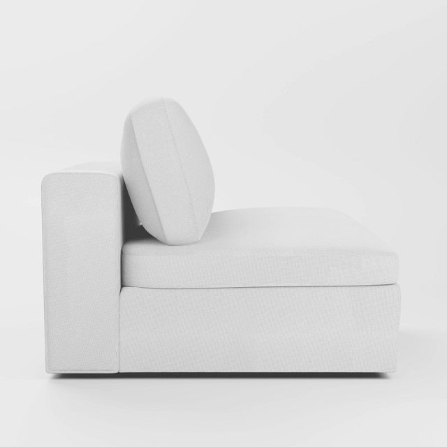 Destin Suave White Fabric Swivel Chair
