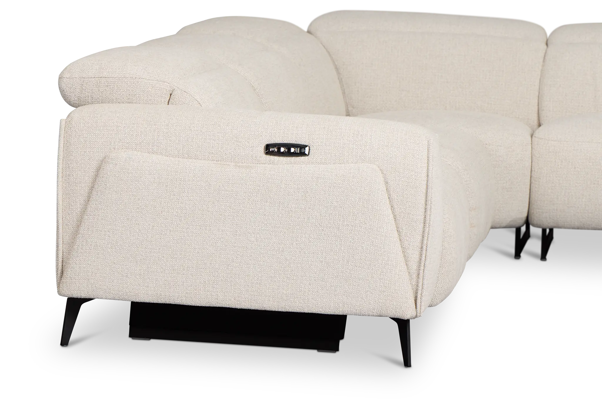 Reyna Light Beige Fabric Medium Triple Power 2-arm Sectional Reyna Light Beige Fabric Medium Triple Power 2-arm Sectional