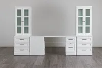 Newport White Small Peninsula Drawer Wall Desk