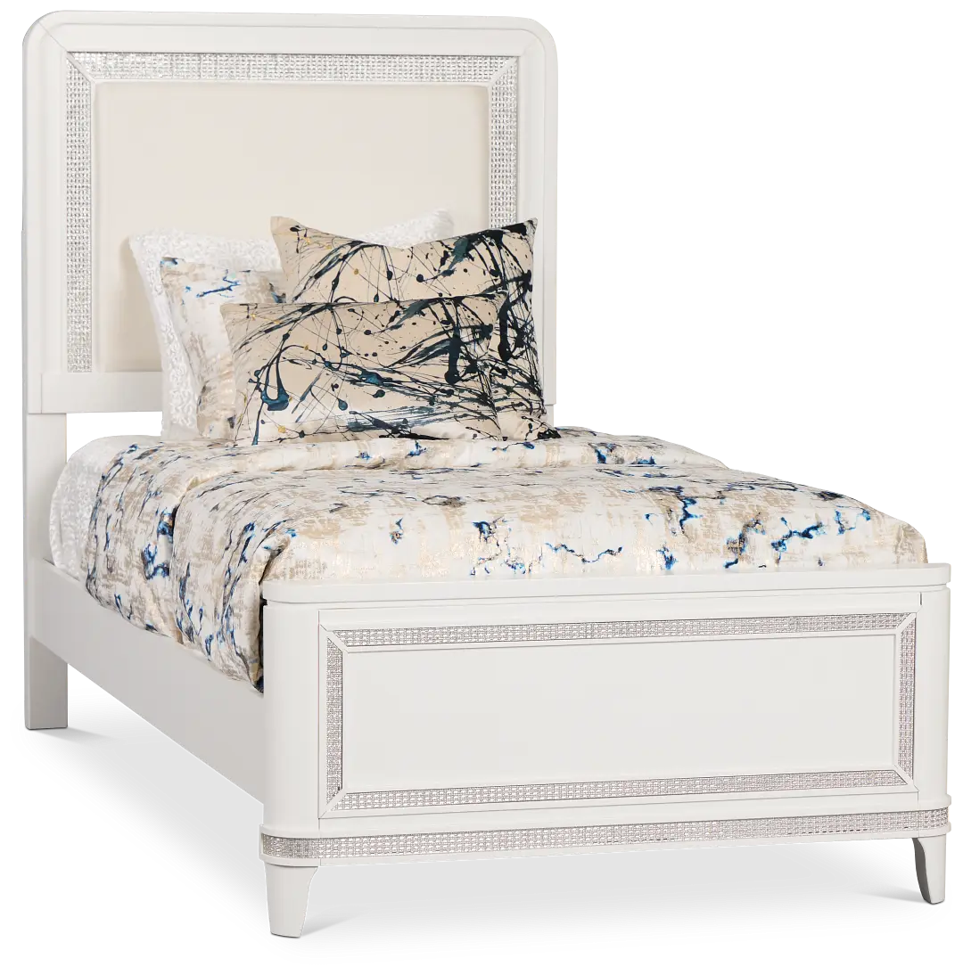 Milan White Uph Panel Bed Milan White Uph Panel Bed