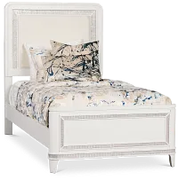 Milan White Uph Panel Bed