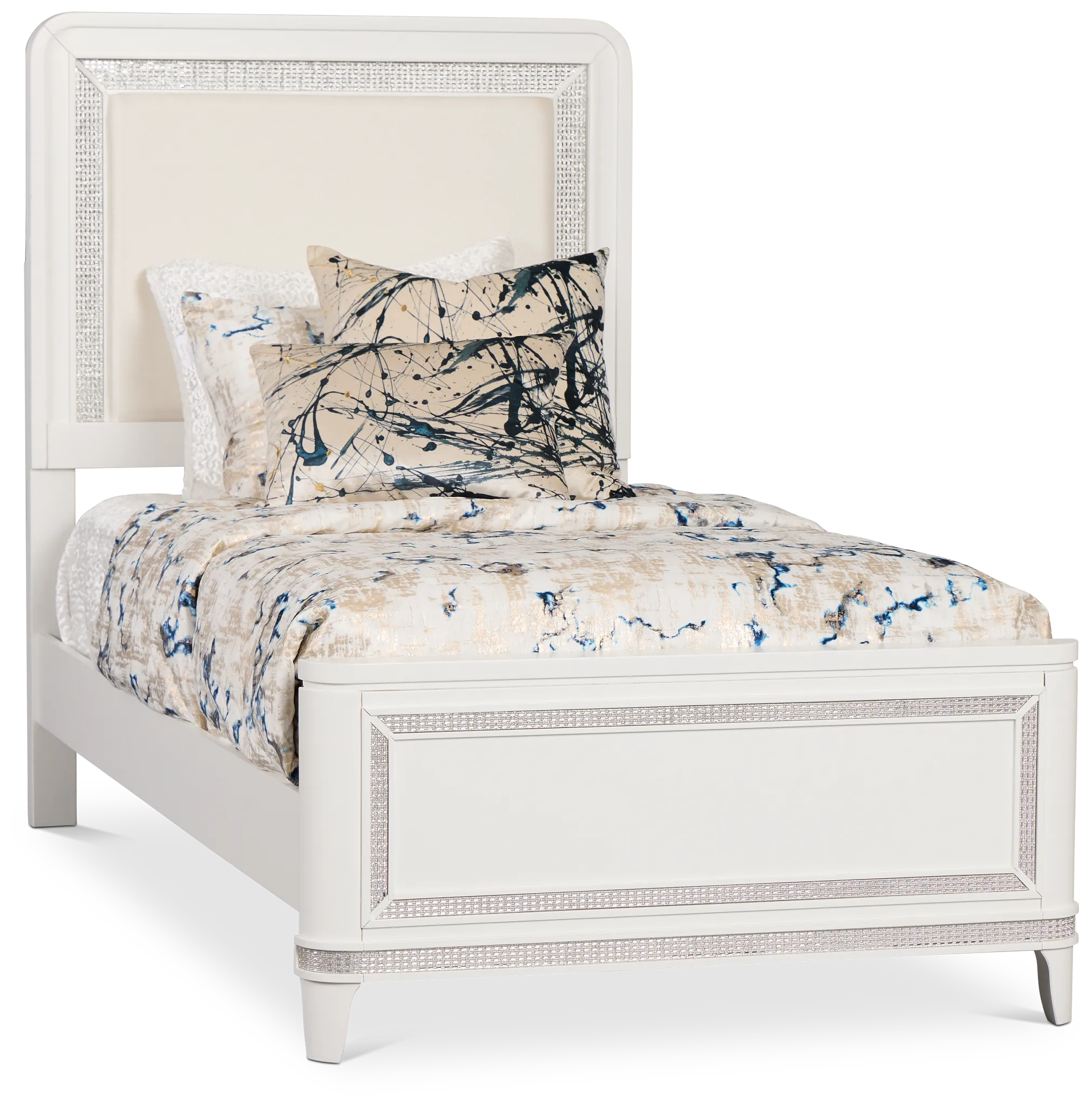 Milan White Uph Panel Bed