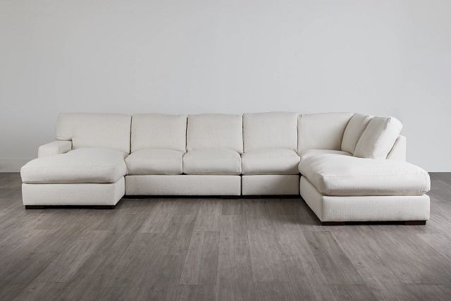 Veronica White Down Large Right Bumper Sectional