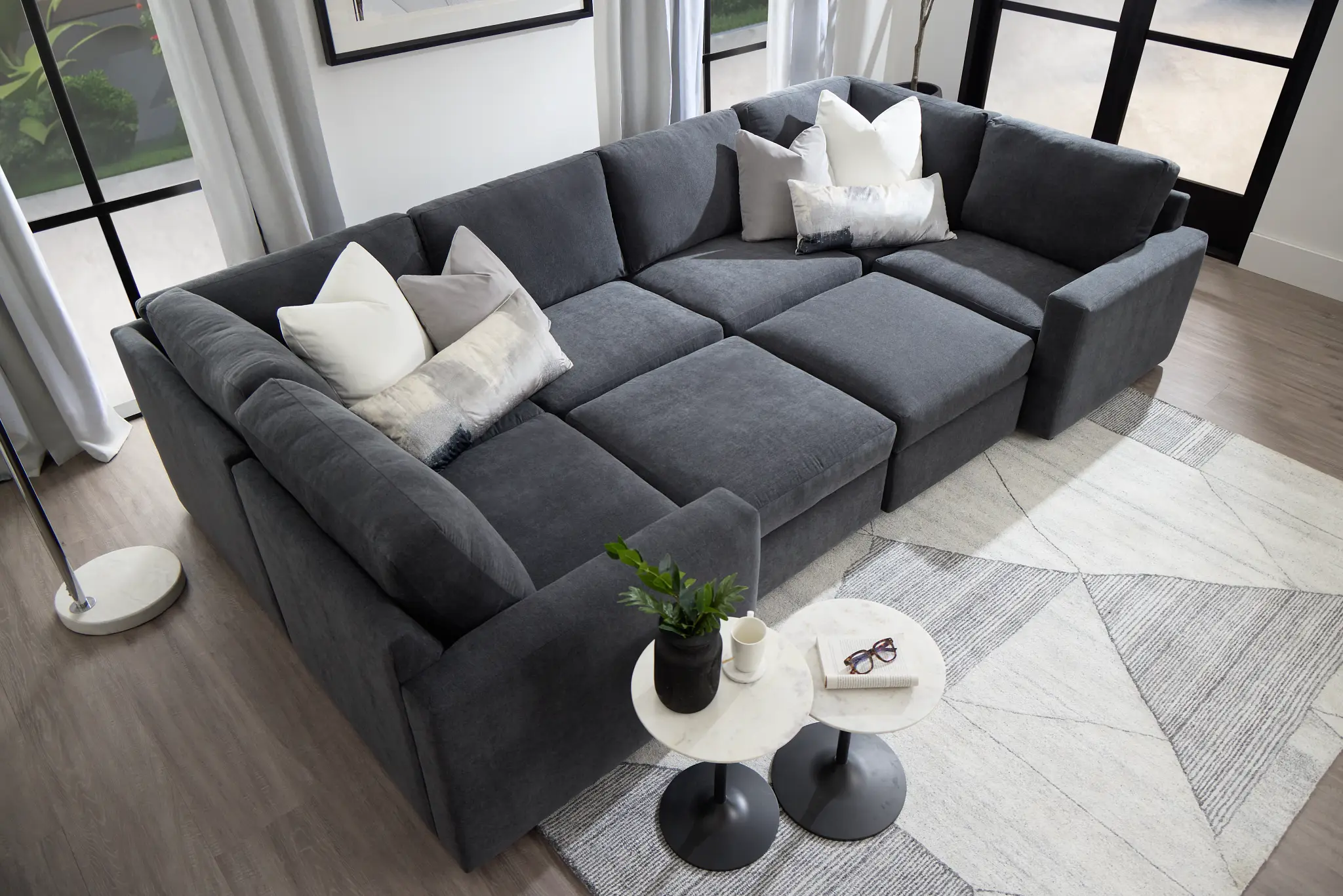 Citymod Dark Gray Fabric 8-piece Pit Sectional Citymod Dark Gray Fabric 8-piece Pit Sectional