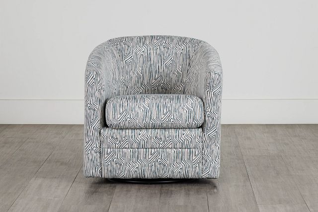 Raya Multicolored Fabric Swivel Chair