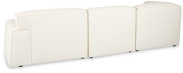 Blanca White Leather 4-piece Bumper Sectional