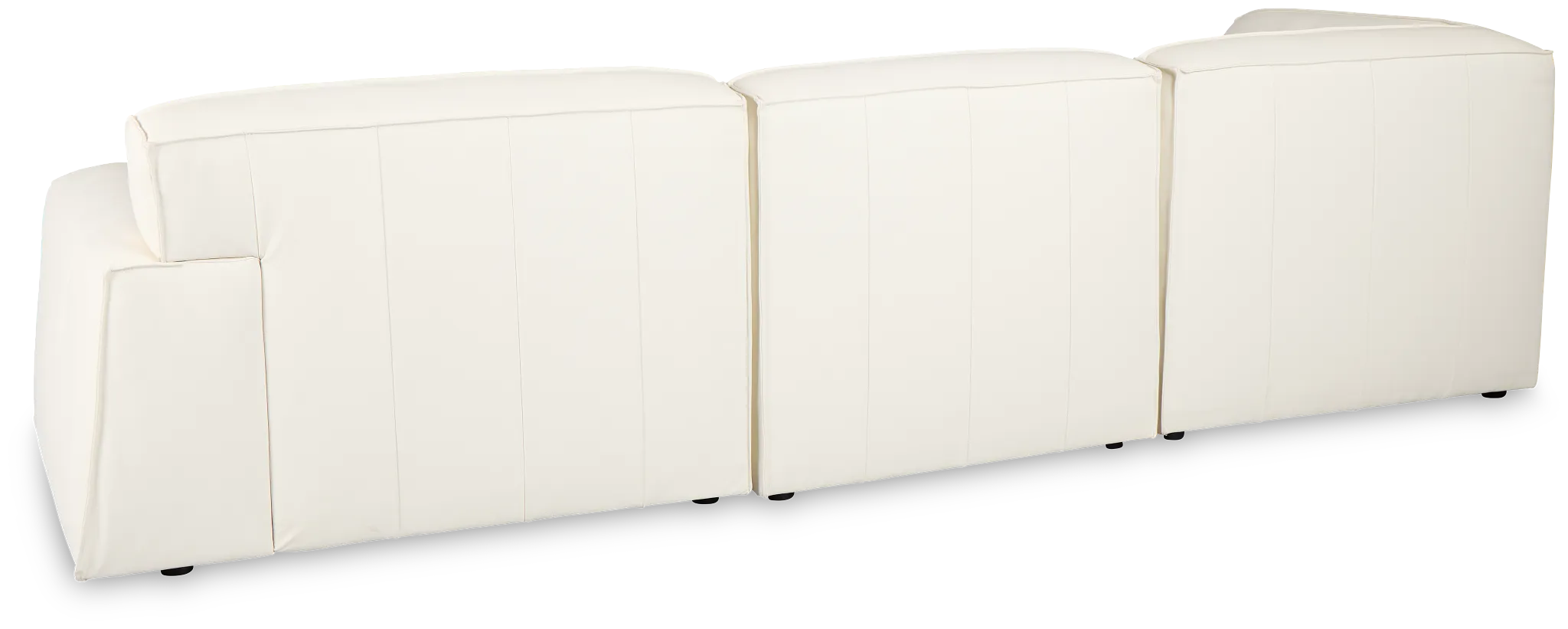 Blanca White Leather 4-piece Bumper Sectional