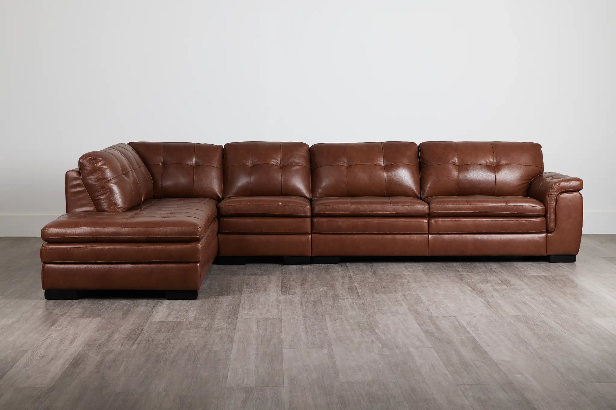 Braden Medium Brown Leather Medium Left Bumper Sectional Braden Medium Brown Leather Medium Left Bumper Sectional