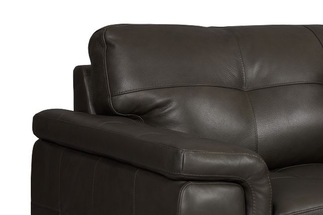 Braden Dark Gray Leather Left Chaise Sectional