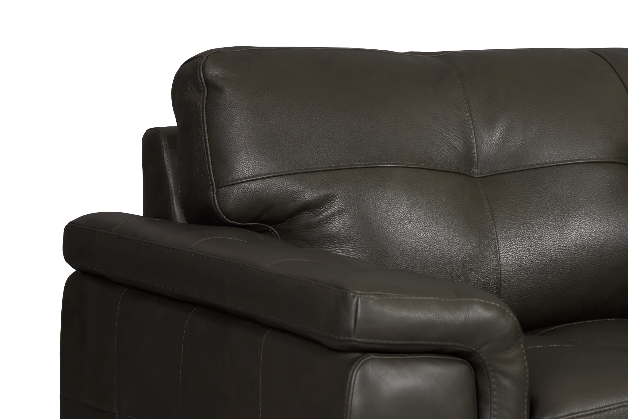 Braden Dark Gray Leather Left Chaise Sectional