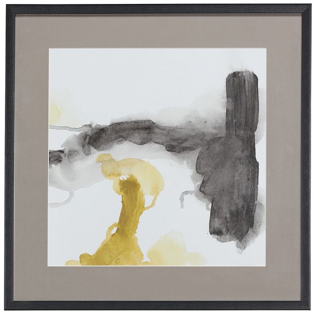 Smear Yellow Framed Wall Art