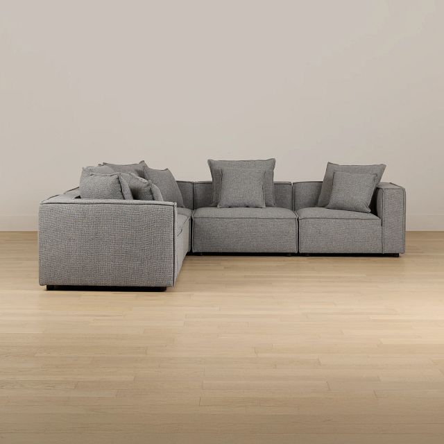 Tatum Gray Fabric 5-piece Modular Sectional