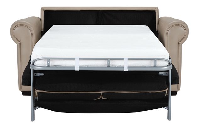 Lincoln Taupe Lthr/vinyl Memory Foam Sleeper