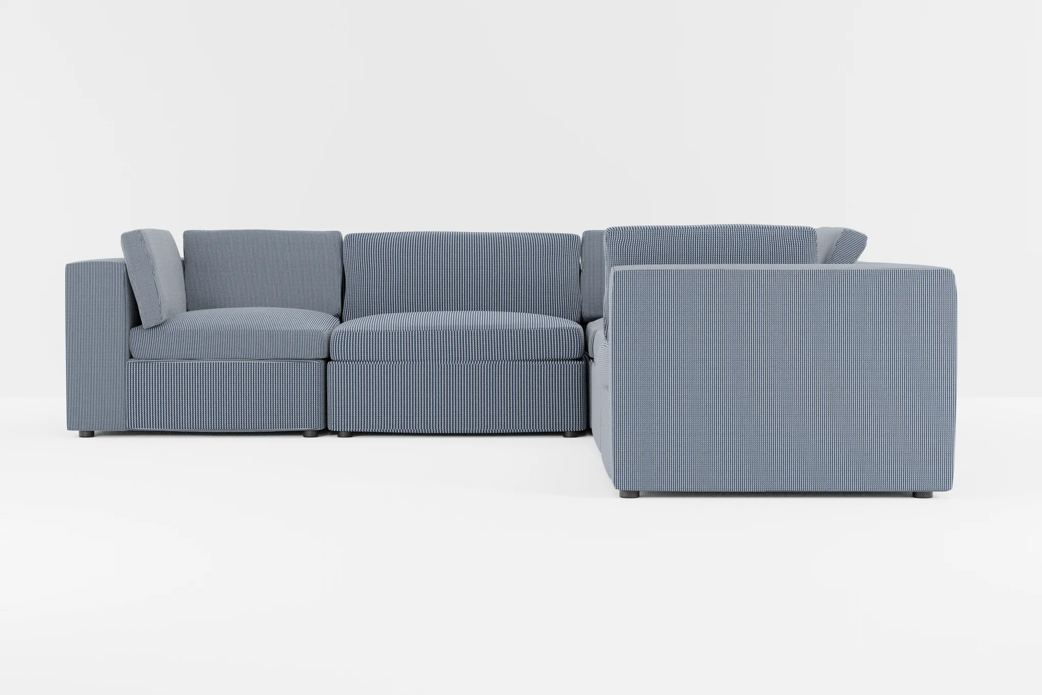 Destin Lucy Navy Fabric 5-piece Modular Sectional