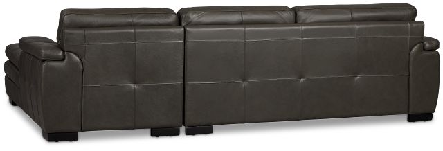 Braden Dark Gray Leather Left Chaise Sectional