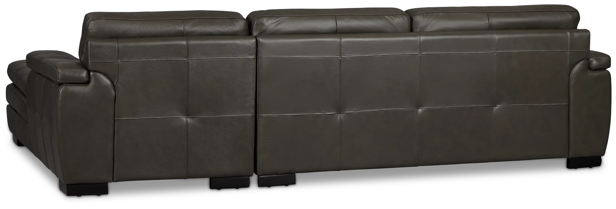 Braden Dark Gray Leather Left Chaise Sectional