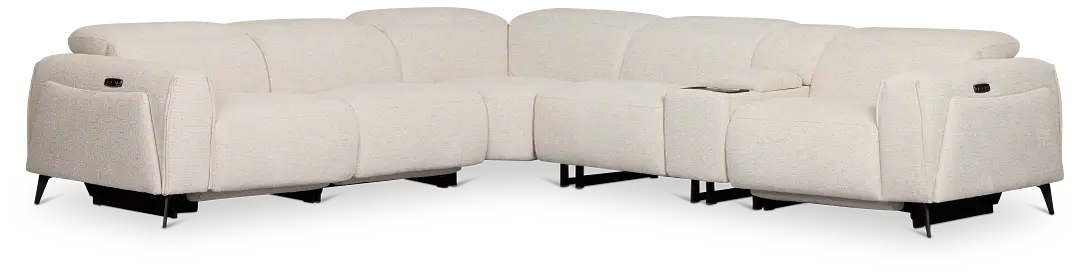 Reyna Light Beige Fabric Medium Triple Power 2-arm Sectional Reyna Light Beige Fabric Medium Triple Power 2-arm Sectional