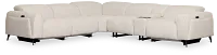 Reyna Light Beige Fabric Medium Triple Power 2-arm Sectional