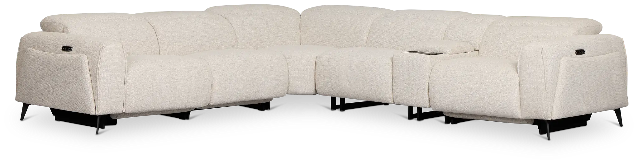 Reyna Light Beige Fabric Medium Triple Power 2-arm Sectional Reyna Light Beige Fabric Medium Triple Power 2-arm Sectional