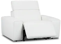 Carmelo White Leather Power Recliner