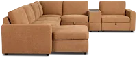 Addie Brown Fabric Medium Left Chaise Sleeper Sectional With Console