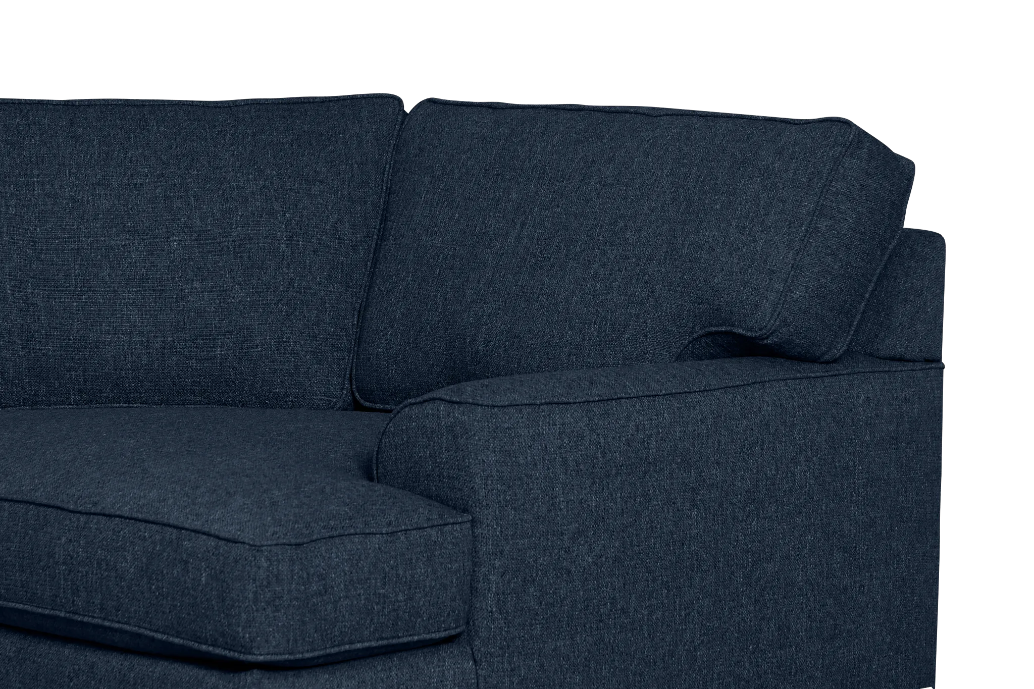 Sinclair Dark Blue Fabric Medium Right Facing Cuddler Sectional