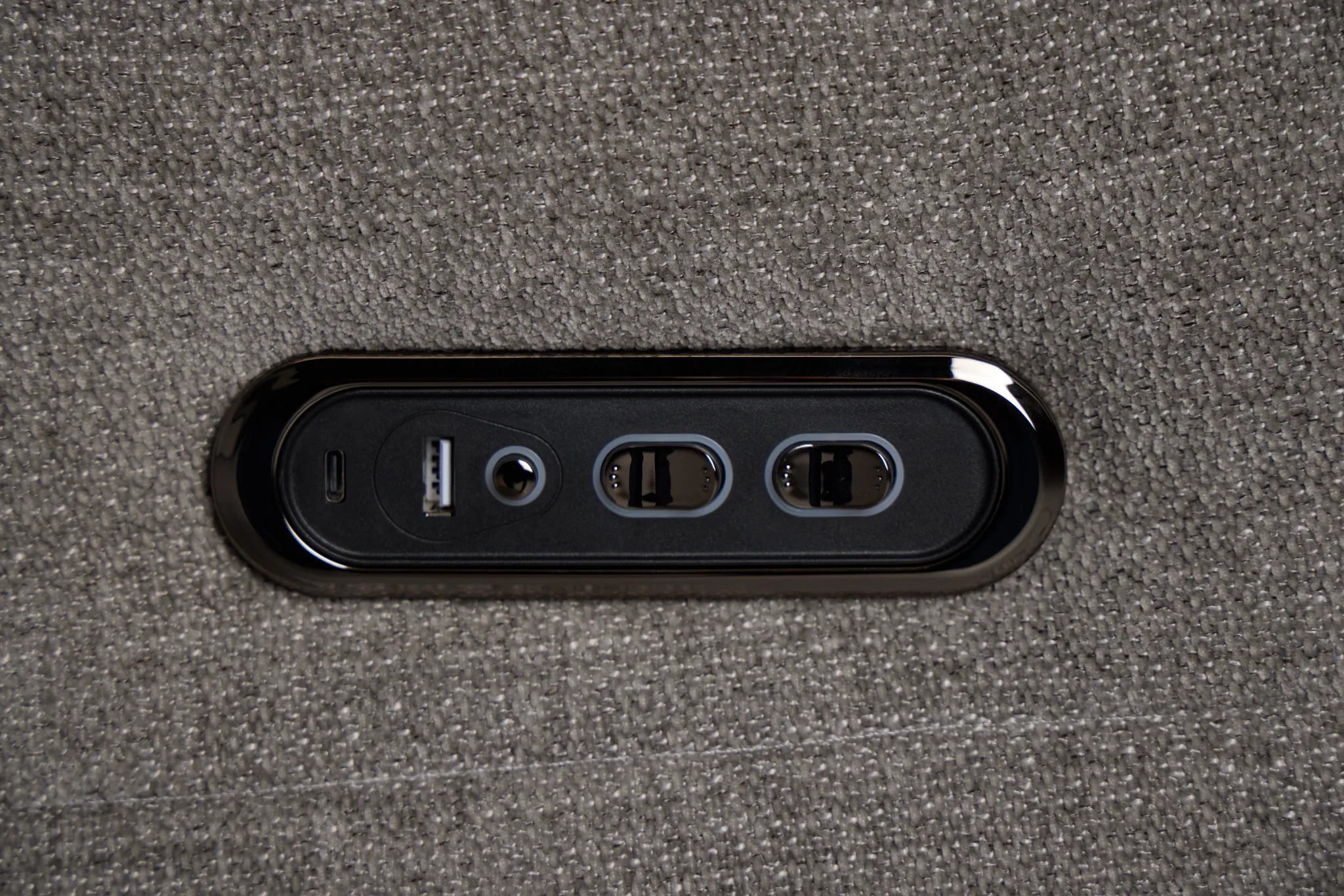 Rae Gray Fabric Power Swivel Glider Recliner