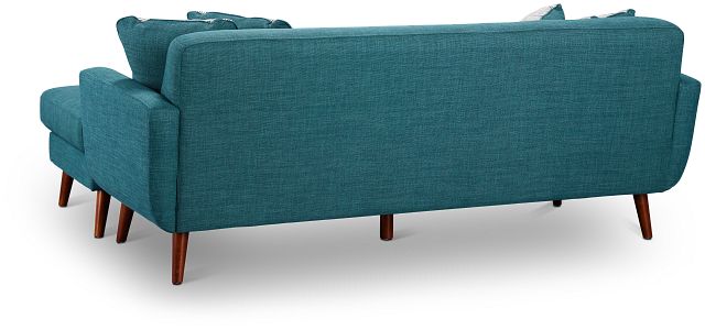 Raya Dark Teal Fabric Chaise Sectional