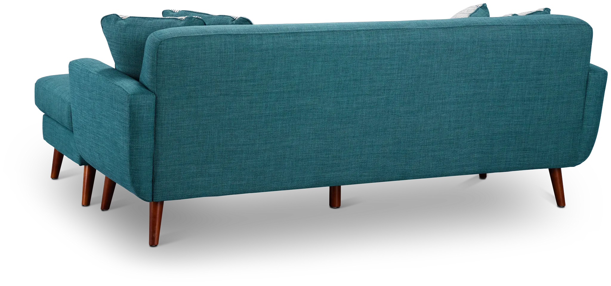 Raya Dark Teal Fabric Chaise Sectional