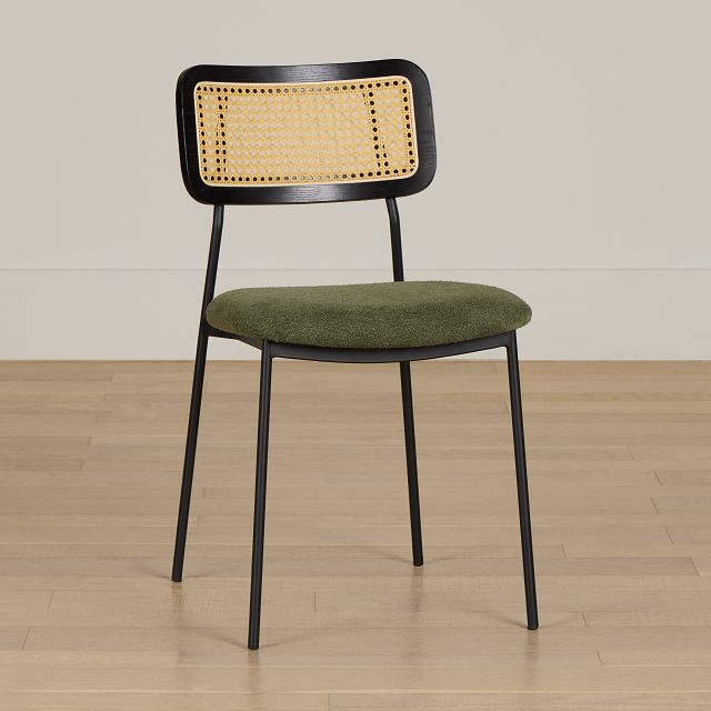 Lynden Green Woven Upholstered Side Chair