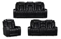 Eclipse Black Lthr/vinyl Power Reclining Living Room