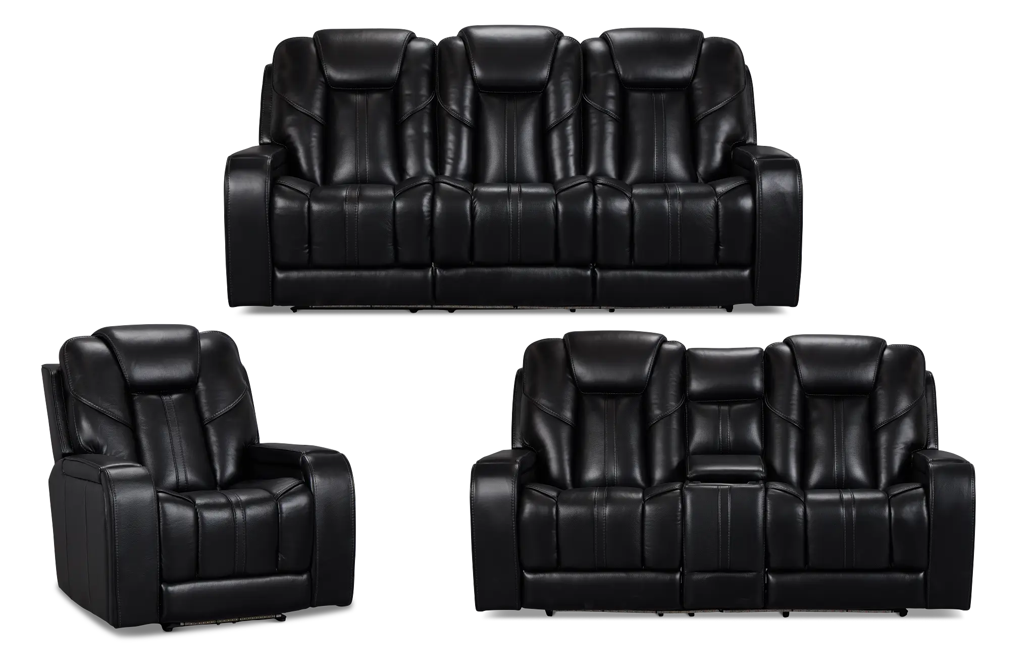 Eclipse Black Lthr/vinyl Power Reclining Living Room Eclipse Black Lthr/vinyl Power Reclining Living Room