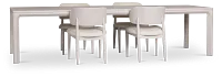 Gables White Rect Table & 4 Upholstered Chairs