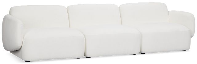 Halsey White Fabric 3 Piece Modular Sofa