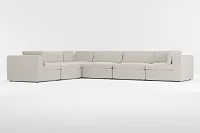 Destin Revenue Beige Fabric 6-piece Modular Sectional
