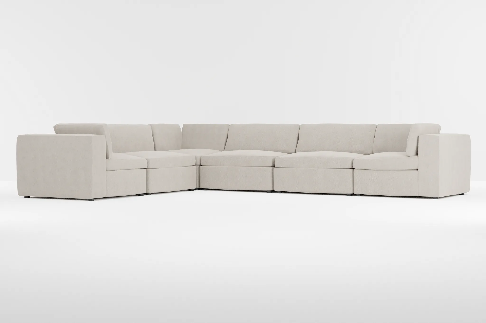 Destin Revenue Beige Fabric 6-piece Modular Sectional