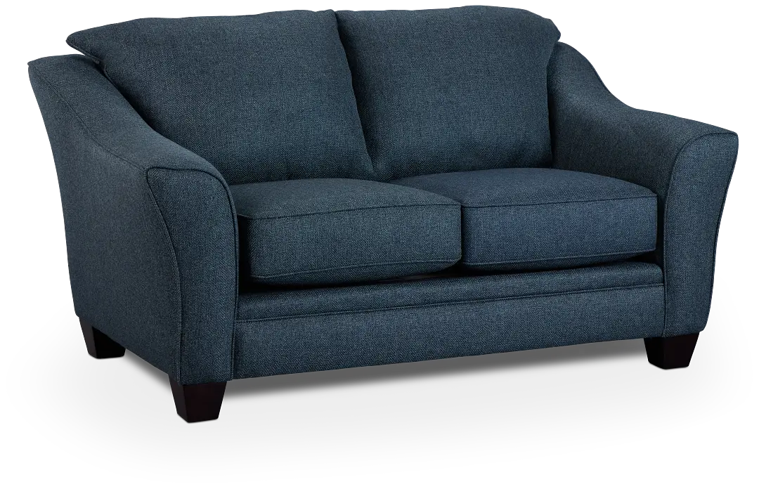Avery Dark Blue Fabric Loveseat Avery Dark Blue Fabric Loveseat