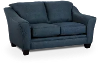 Avery Dark Blue Fabric Loveseat