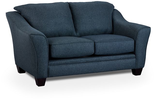 Avery Dark Blue Fabric Loveseat