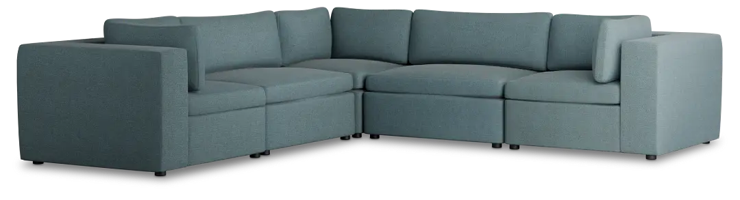 Destin Sutton Blue Fabric 5-piece Modular Sectional Destin Sutton Blue Fabric 5-piece Modular Sectional