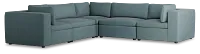 Destin Sutton Blue Fabric 5-piece Modular Sectional