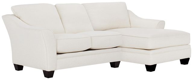 Avery White Fabric Right Chaise Sectional